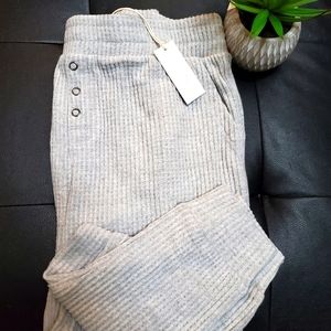 NEW Z Lounge Cozy Waffle Joggers Grey M